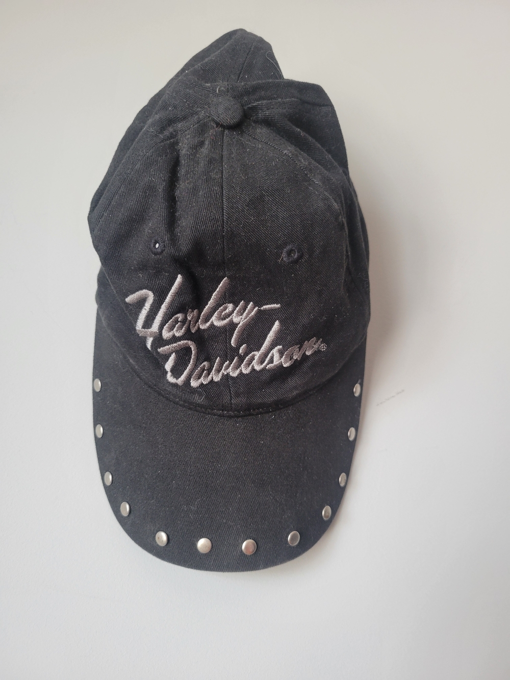 Harley-Davidson Black Baseball Cap with Silver Studs -- 2004
